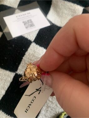 Coach Gold Lady bug Ring
